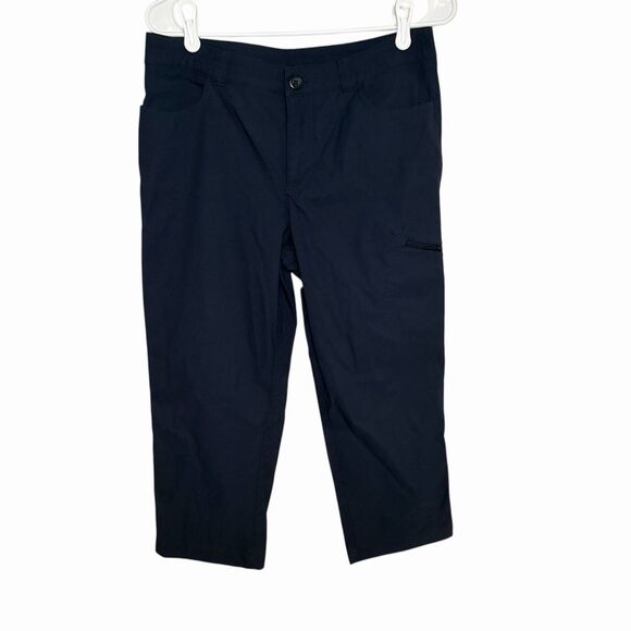 Eddie Bauer Tech Capri Pants Outdoor Athletic Hiking Navy Blue Women 6 - Picture 1 of 7